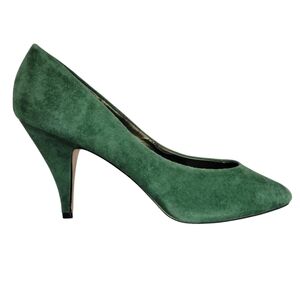 nicole Suede Vintage Stiletto High Heels Forrest Green Career Dressy Y2K sz 9AA